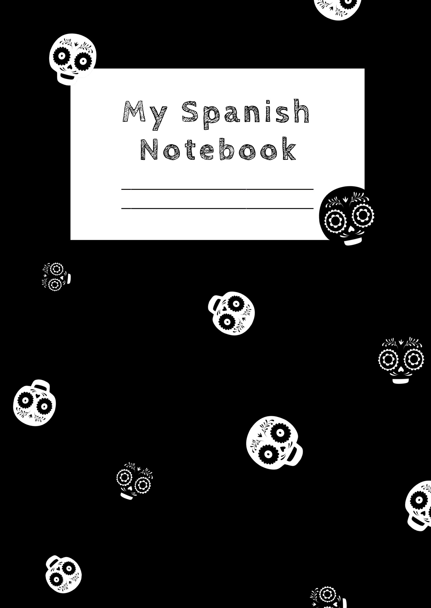 My Spanish Notebook front cover in Negro